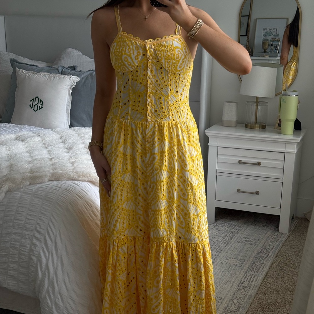Yellow Patterned Maxi Dress
